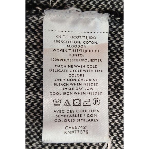Ann Taylor Factory Black & White Window Pane Long Sleeve Round Neck Sweater Sz L - Picture 5 of 6